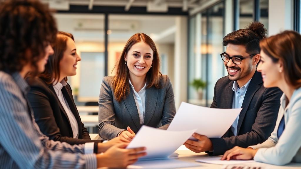 Responsable RH en réunion avec ses collaborateurs