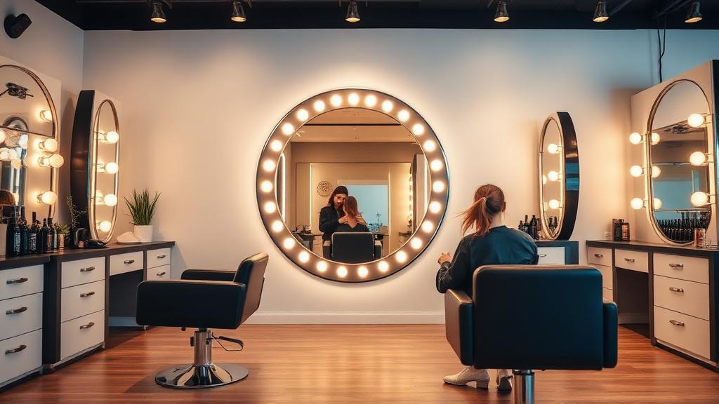 Salon de beauté moderne avec poste de coiffure
