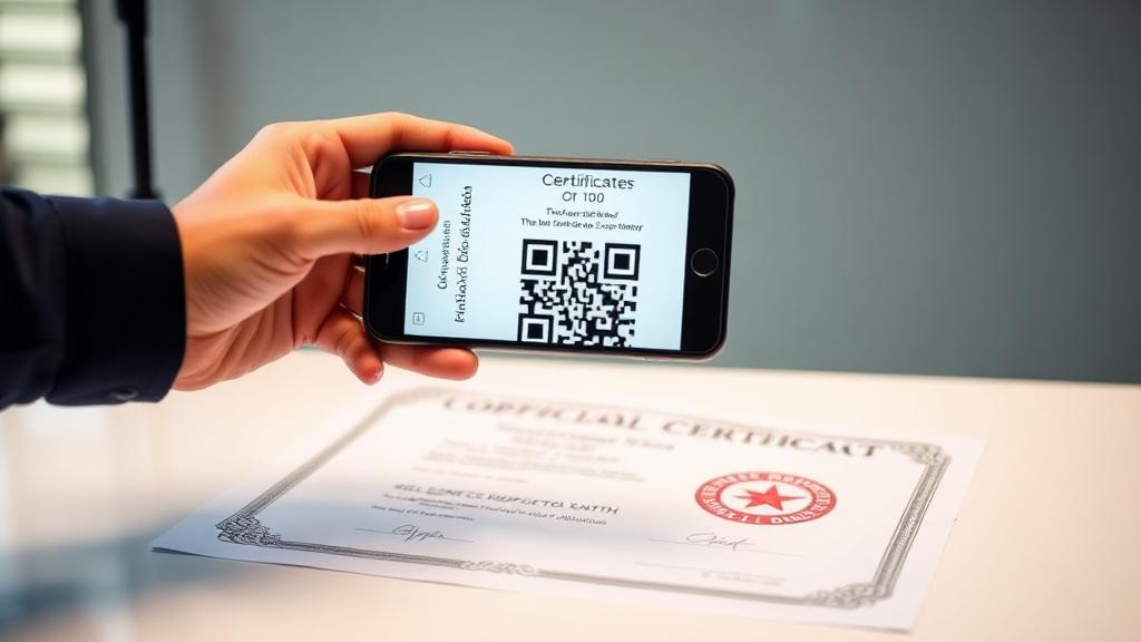 Vérification d'un certificat officiel par QR code